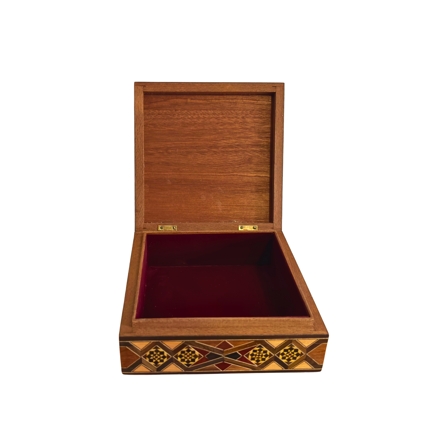 Caja de Mosaico Damasquino Hecha a Mano por el Maestro Gaby Al Dayeh – Nácar y Terciopelo