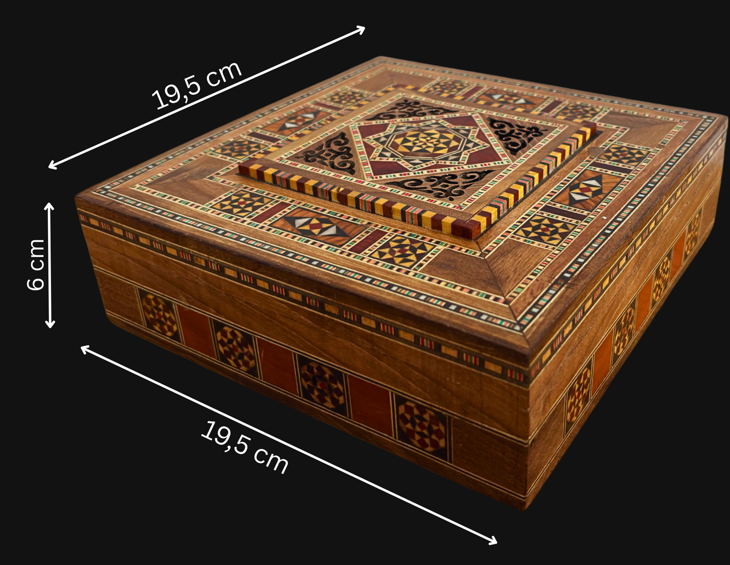 Caja de Mosaico Cuadrada Mediana