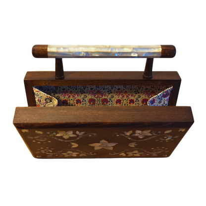 Sham – Pochette Damasquine de Luxe avec Nacre Florale & Brocart