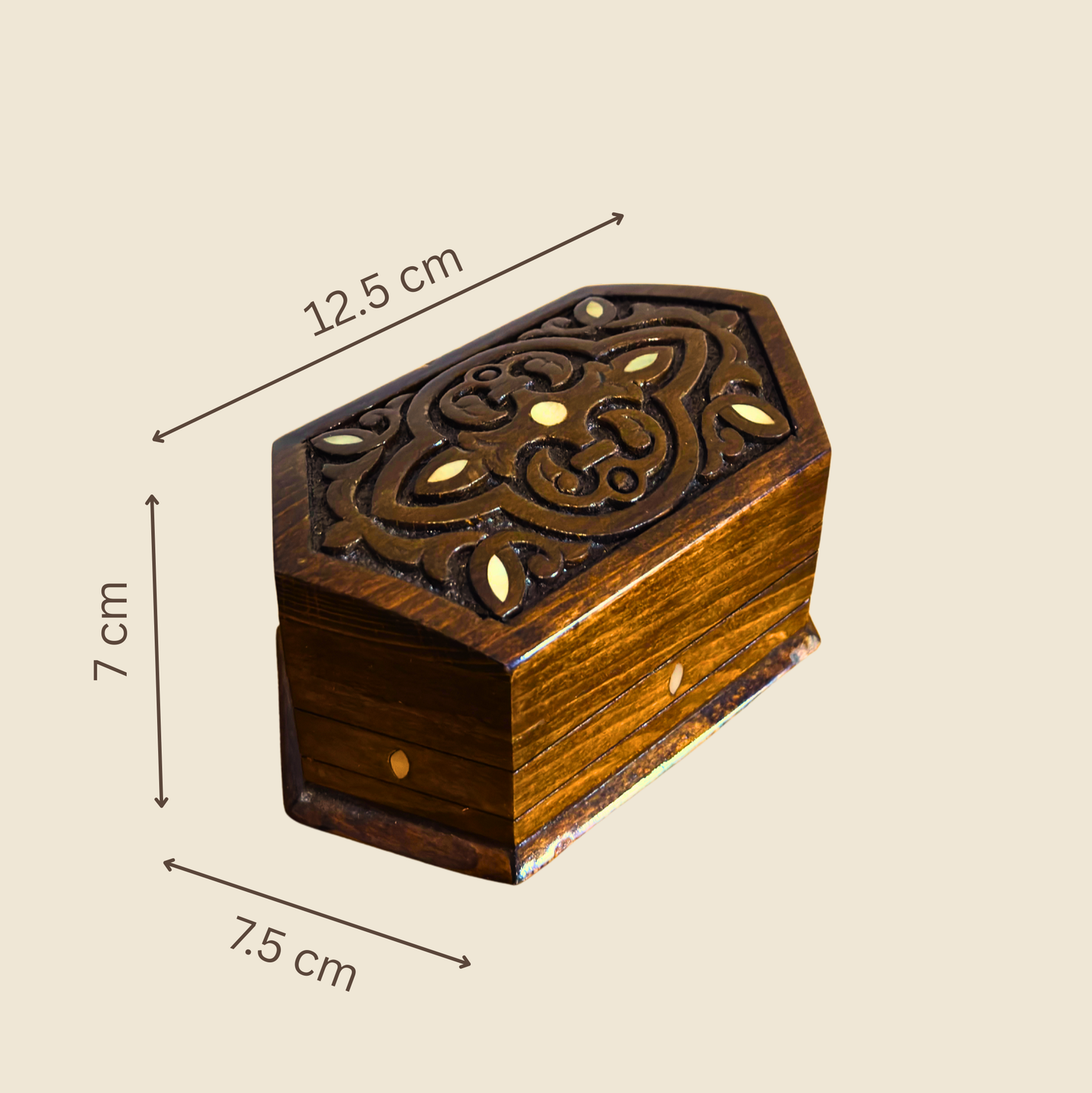 Luxury Beechwood Mosaic Box – Hand-Carved with Mother of Pearl & Velvet