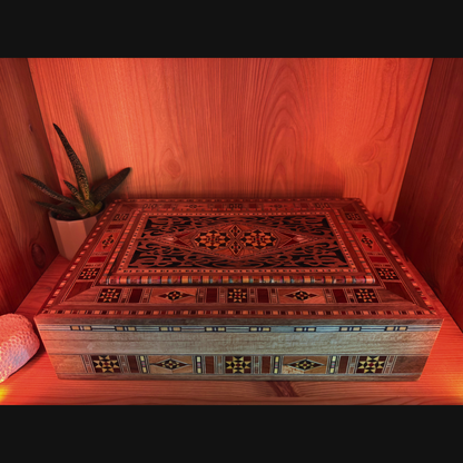 Damaszener Mosaik-Schmuck- & Erinnerungsbox – Handgefertigte Eleganz