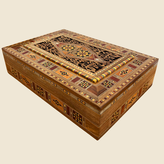Damaszener Mosaik-Schmuck- & Erinnerungsbox – Handgefertigte Eleganz