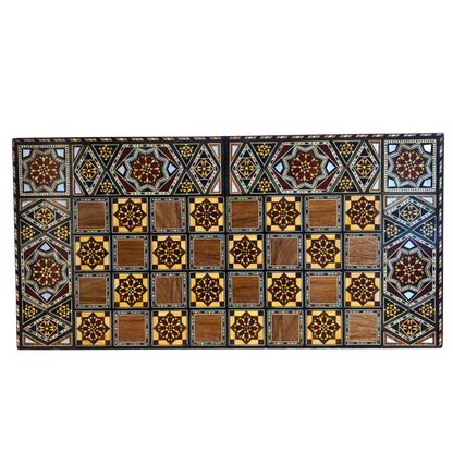 Handgefertigter Damascener Backgammon- & Schach-Tisch von Gaby Al Dayeh – Meisterwerk mit Perlmuttintarsien