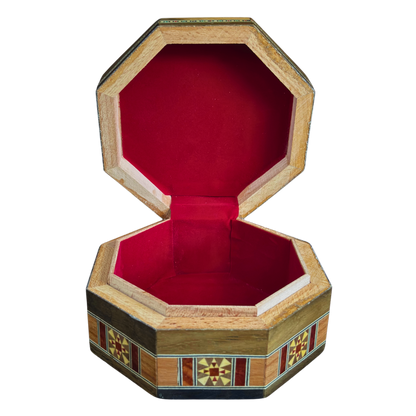 Handgefertigte Mosaik-Schatulle aus Damaskus – Perlmutt & Samt