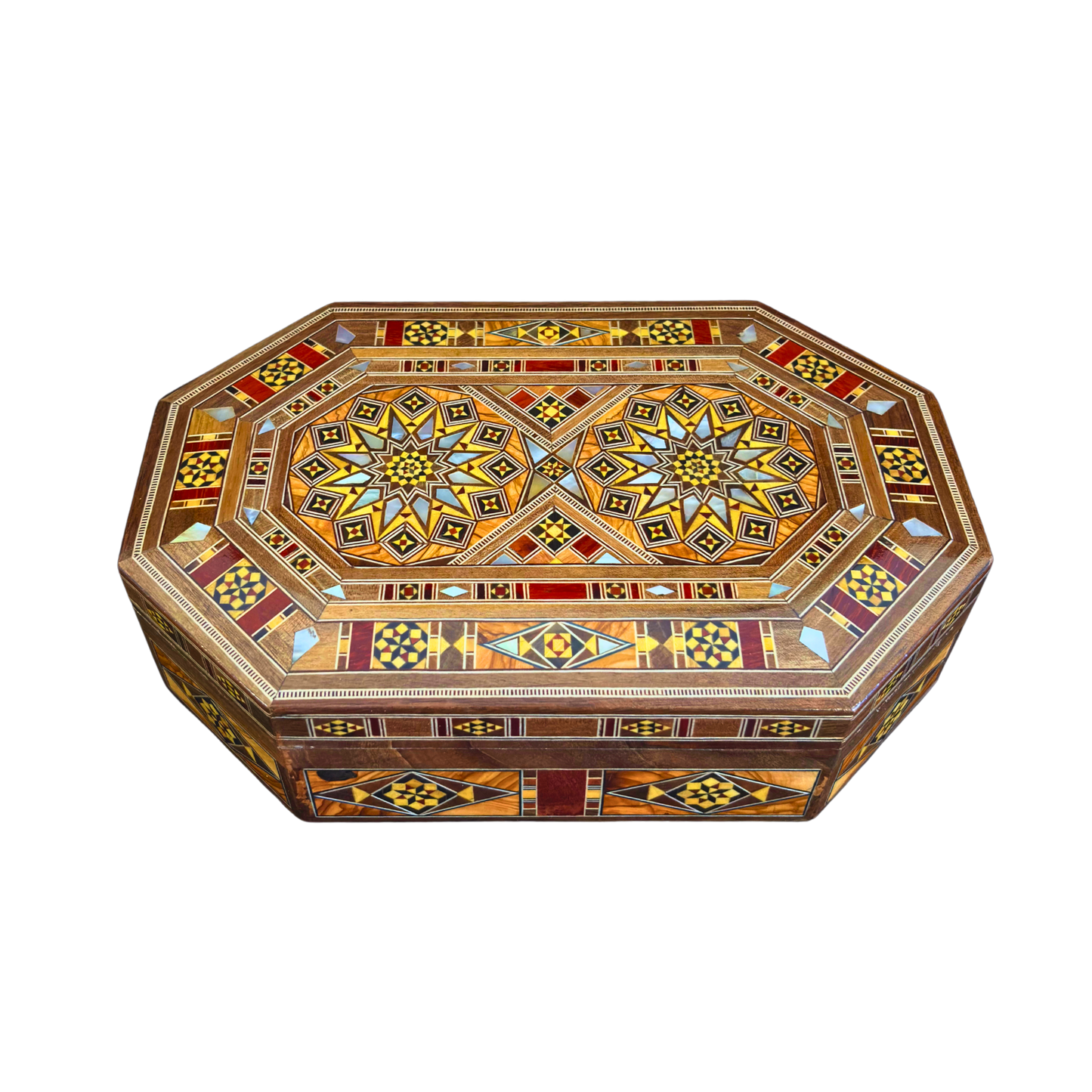 Scatola Artigianale in Mosaico Damasceno – Madreperla e Velluto