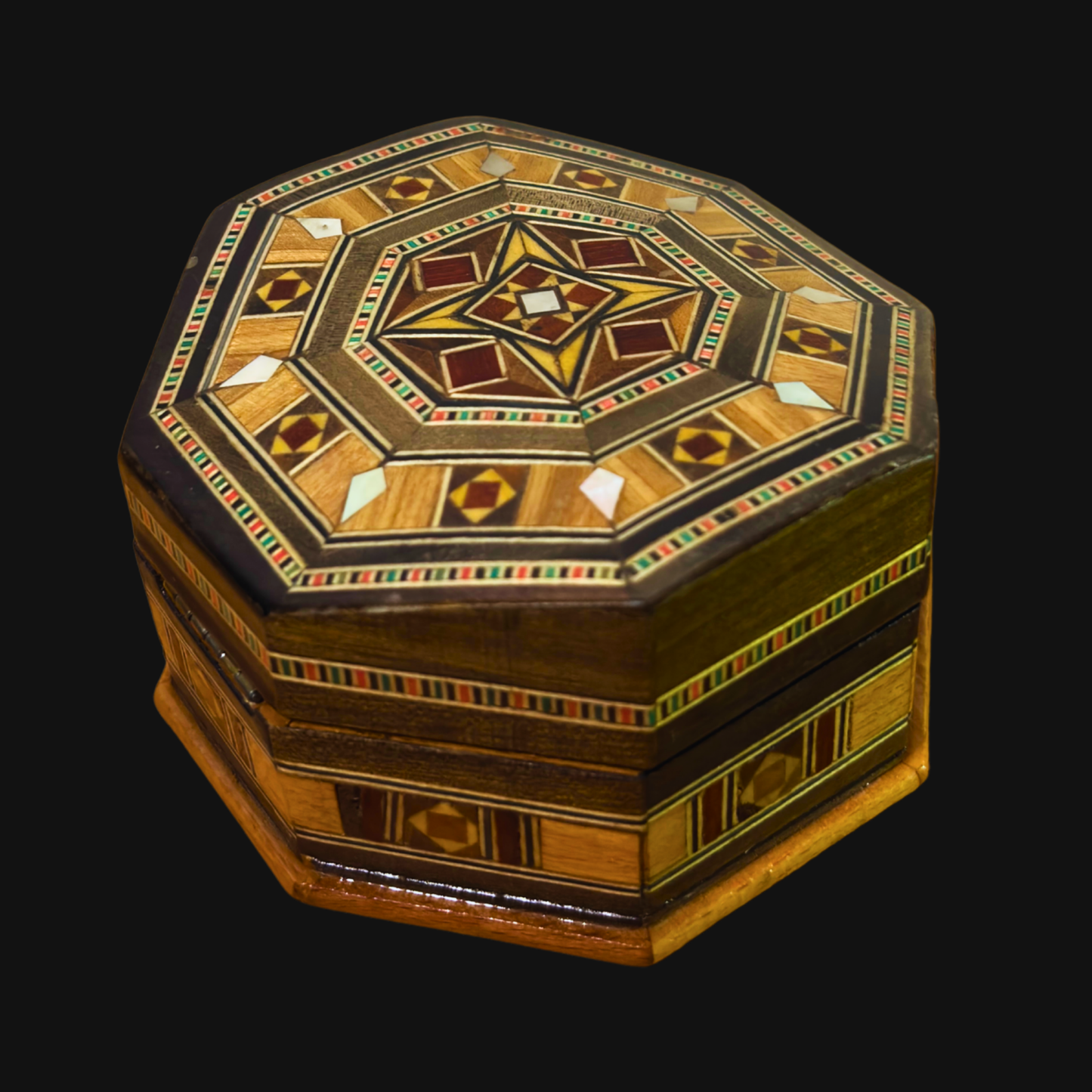 Boîte en Mosaïque Artisanale de Damas – Art Traditionnel & Velours
