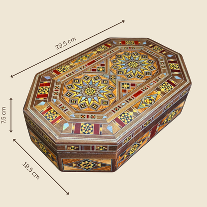 Scatola Artigianale in Mosaico Damasceno – Madreperla e Velluto