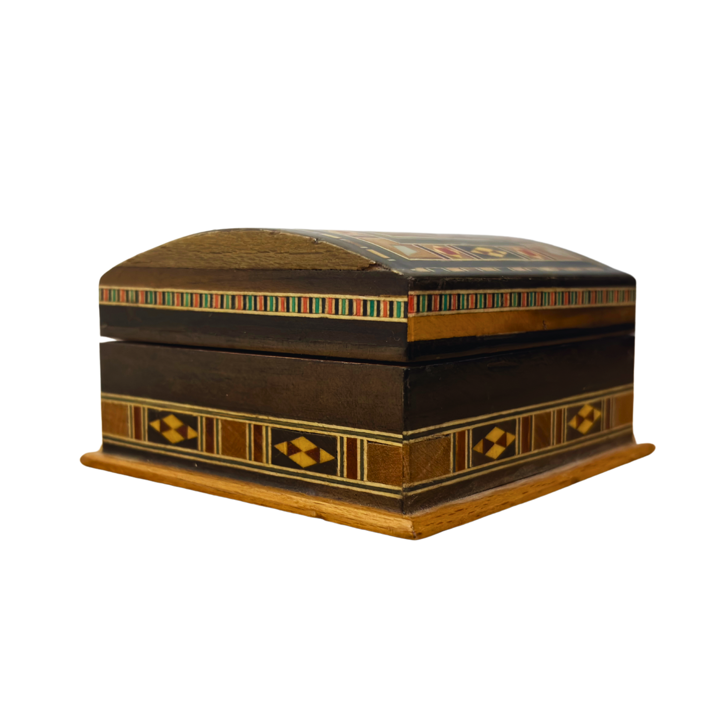 Handgefertigte Mosaik-Schatulle aus Damaskus – Holzkunst & Samt