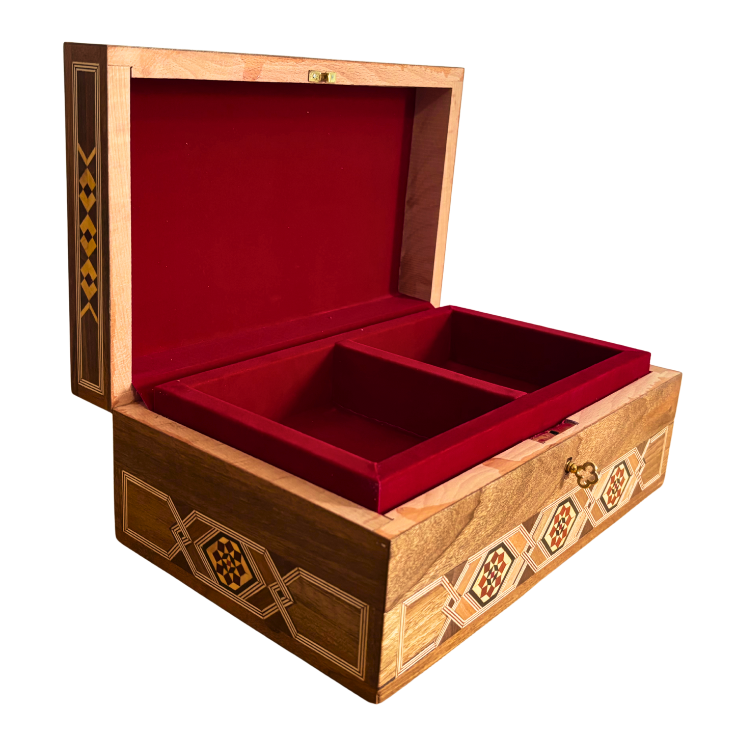 Damaszener Mosaik-Schmuckbox mit Schloss – Handgefertigtes Meisterwerk