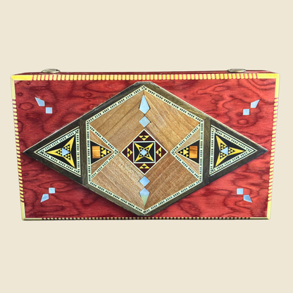 Luxus-Mosaik-Clutch aus Damaskus mit Perlmutt & Brokatfutter