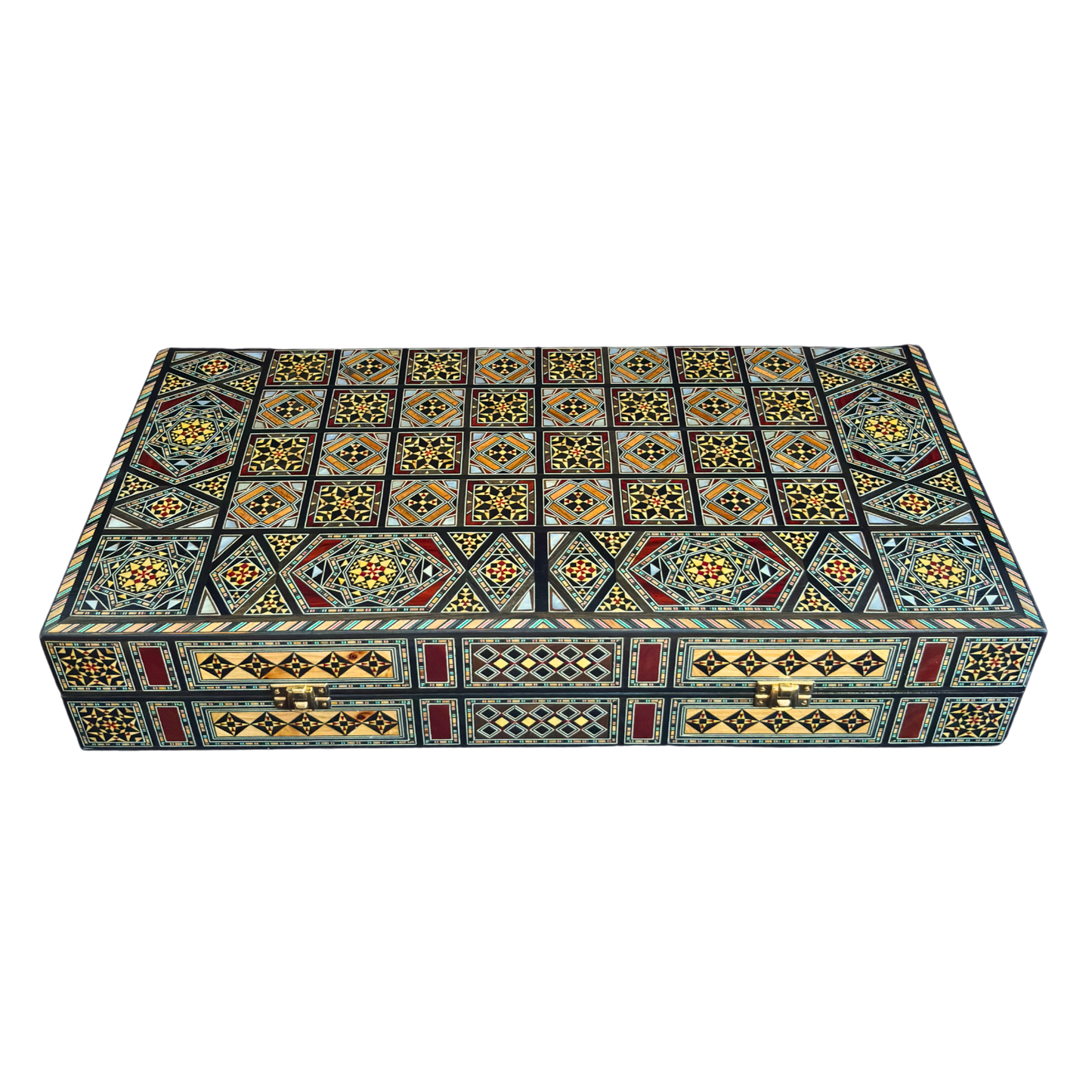 Traditionelles Schach- & Backgammon-Set – Mosaikkunst aus Damaskus