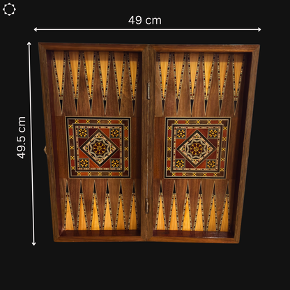 Tavolo Damaschino da Scacchi e Backgammon Fatto a Mano da Gaby Al Dayeh – Design Classico