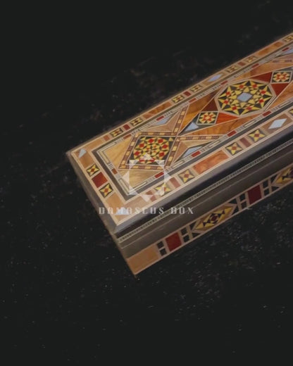 Caja Damasquina para Joyas, Plumas y Rosario – Hecha a Mano con Nácar